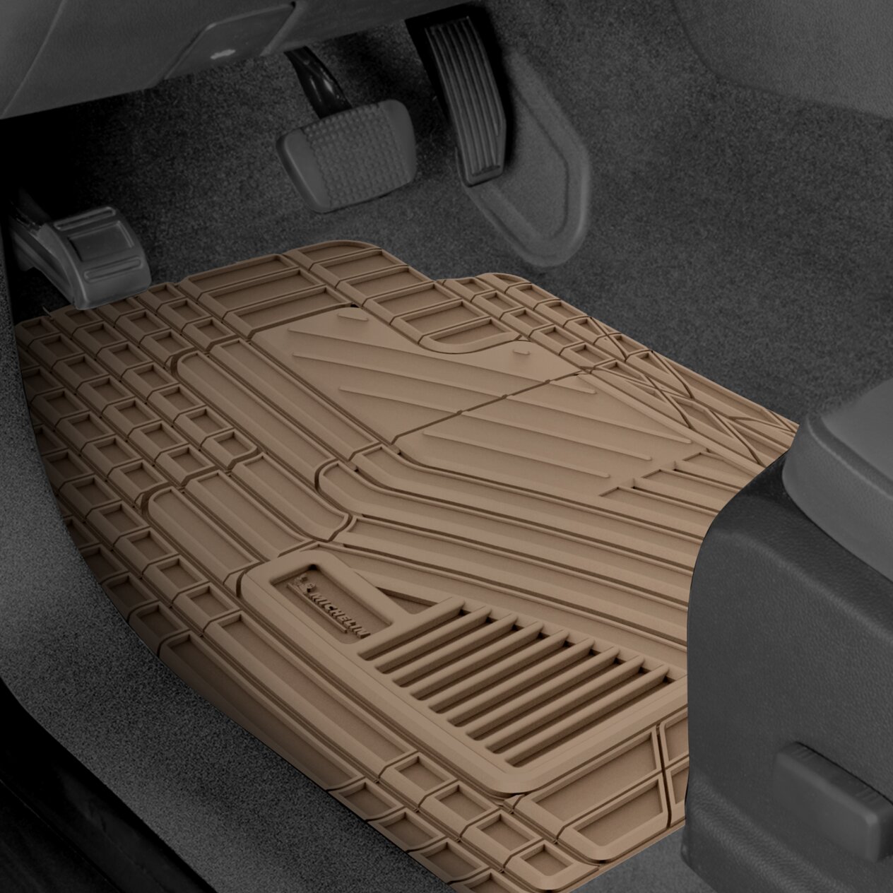 MICHELIN UNIVERSAL FIT MAT SET  - 4PC (BLACK/ GRAY/ TAN)